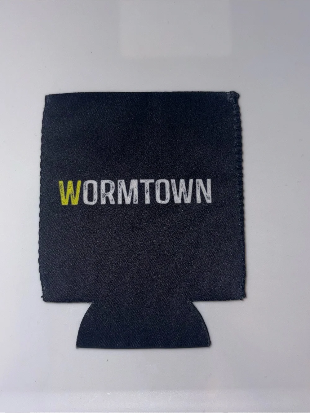 Black and Yellow Wormtown Drink Koozie